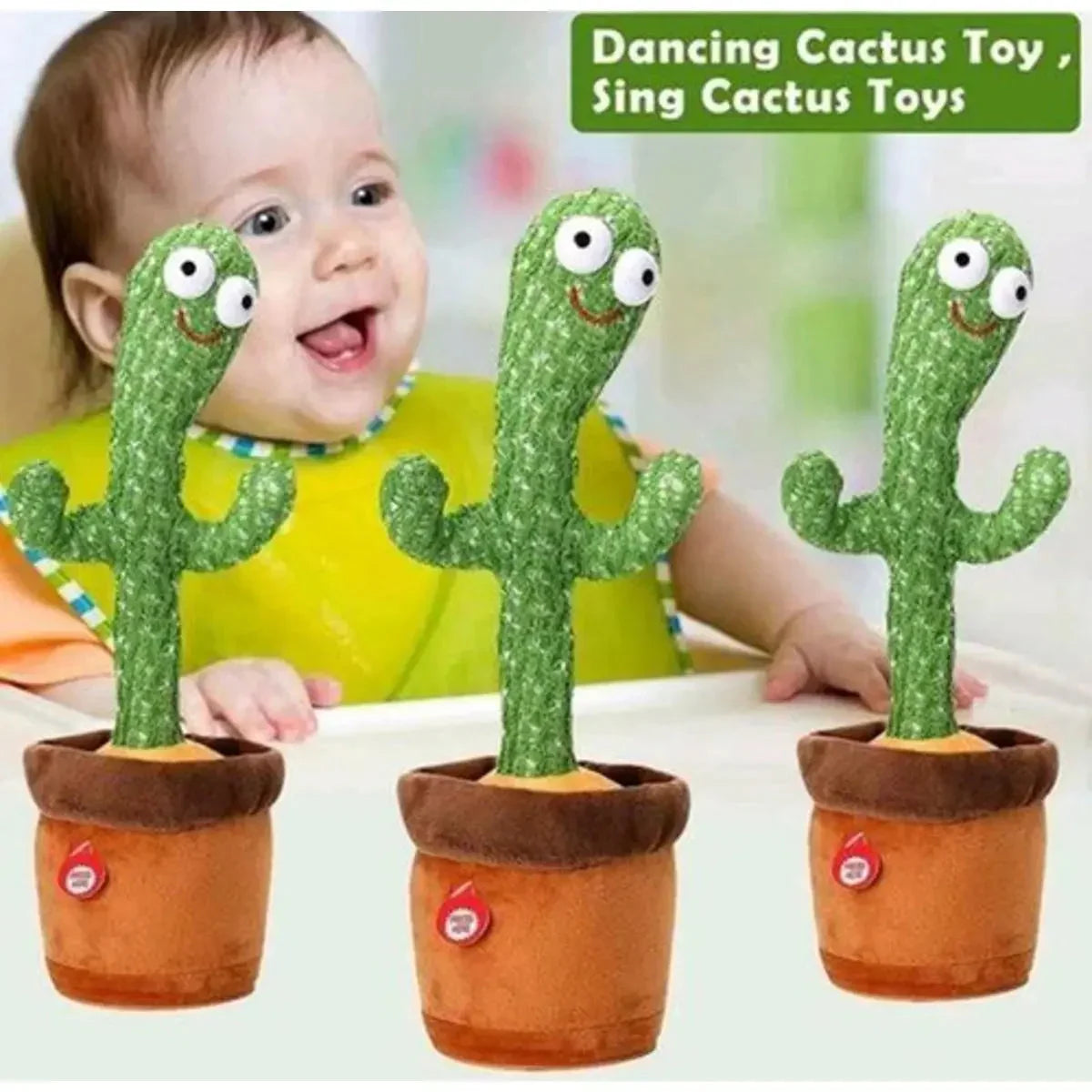 Cute dancing cactus toy for kids, fun singing plush plant in pot, baby-friendly entertainment