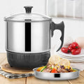Stainless steel electric steamer with glass lid, perfect for healthy meals and kitchen gadgets