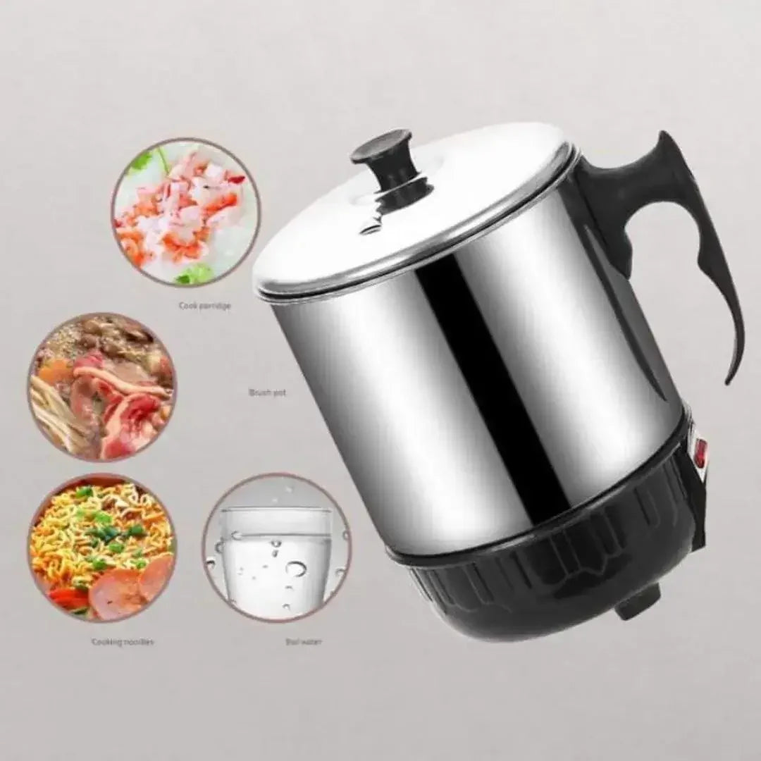 Stainless steel electric kettle for boiling water, cooking noodles, porridge, and stewing soup