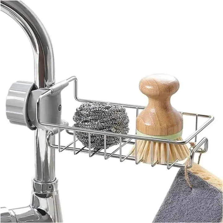 Stainless Steel 360° Rotating Faucet Rack for Kitchen & Bathroom